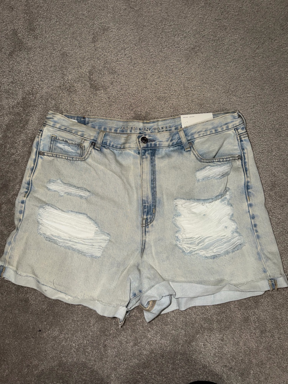 American Eagle Outfitters Light Blue Distressed Women's Jean Shorts